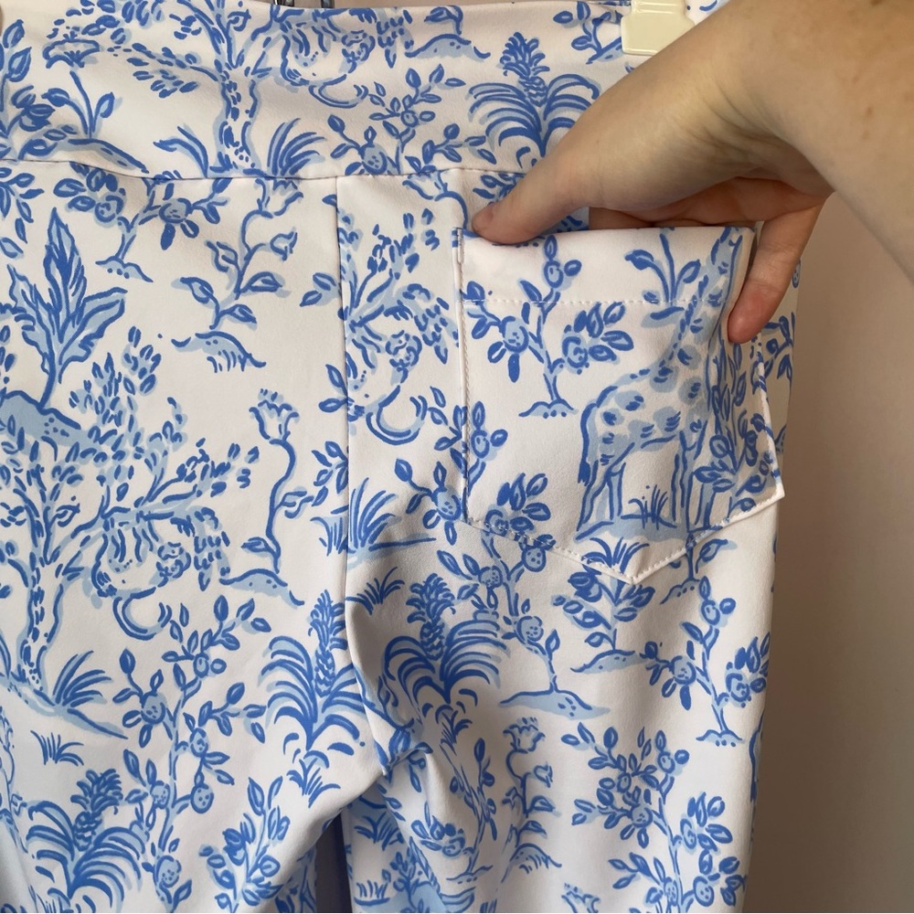 Lilly Pulitzer Luxletic Corso Pants Resort White Tall Tales Golf Athleisure Sz 4 - Picture 9 of 16